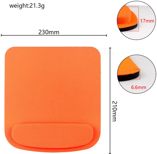 버티컬 마우스메모리 폼 손목 지지대가 있는 마우스 패드 인체공학적 EAV 편안한 사무실 컴퓨터 홈용 미끄, 03 Orange, 03 Orange, 1개