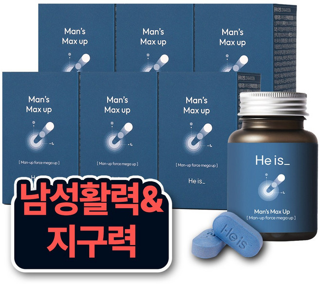 히이즈 맨즈 맥스업 활력&확장지속 아연 정력, 60정, 6개