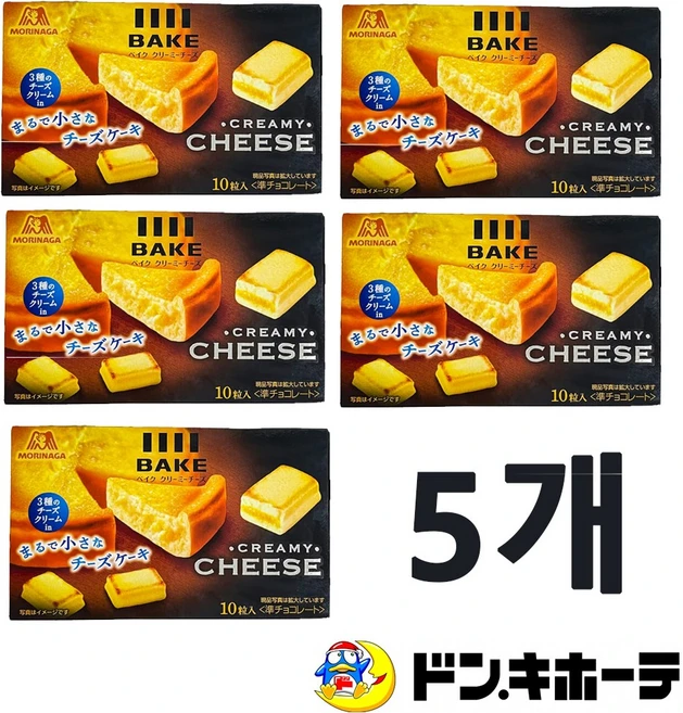 일본직구 모리나가제과 베이크 크리미치즈 과자케이크 10개입, 38g, 5개 - 쿠팡