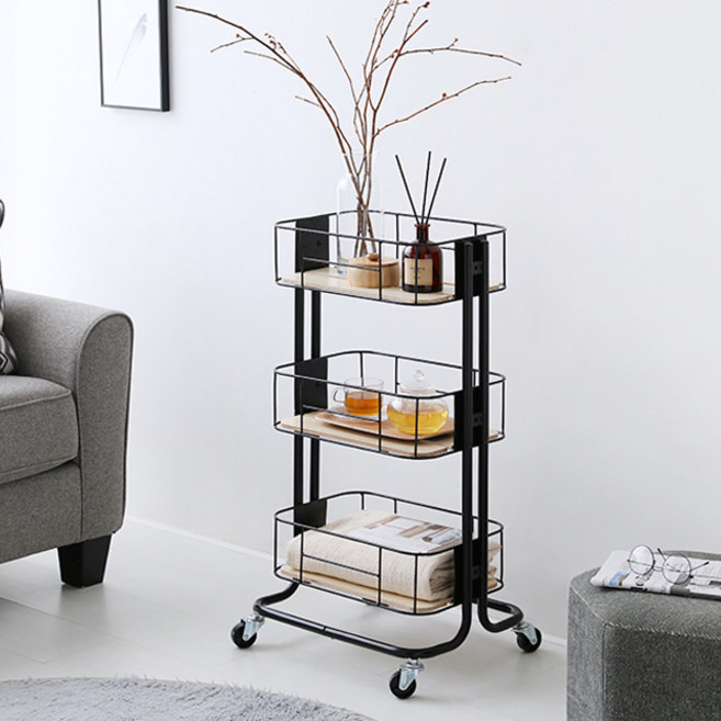 마켓비 CESNA 트롤리 카트 3단, 블랙7716.1855