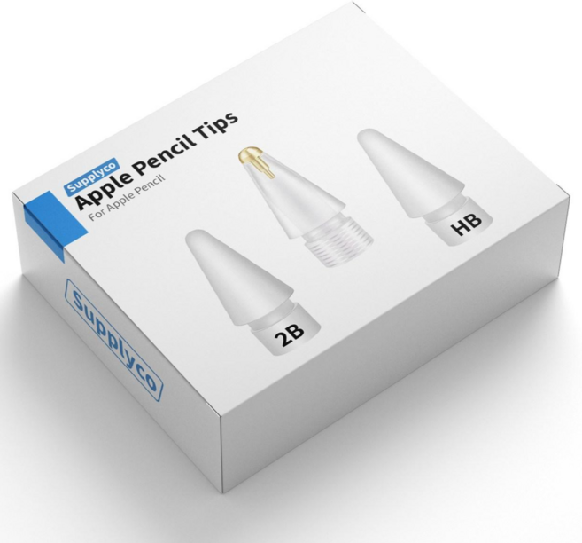 서플라이코 애플펜슬 전용 3종(메탈+2B+HB) 펜촉, 3개입, 볼펜팁+2B+HB