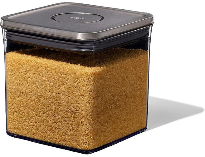 OXO 스틸 POP 컨테이너 빅 쇼트 스퀘어 - 시리얼 곡물 및 기타 그레이용 2.8 Qt, 7 2.8 QT/2.6 L (Pack of 8), Storage
