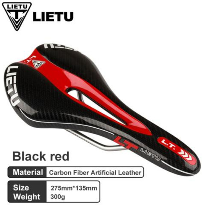 자전거안장 호환 MTB 로드 바이크 사이클링 실리콘 미끄럼 방지 시트 실리카 젤 쿠션 가죽 앞좌석 매트, 10) B Carbon Fiber Red, 1개