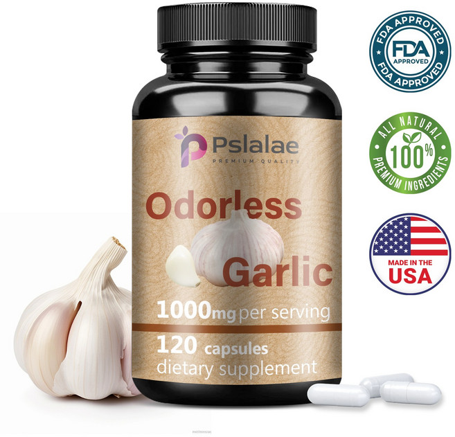 Pslalae 無味大蒜膠囊 1000mg 每份, 240組