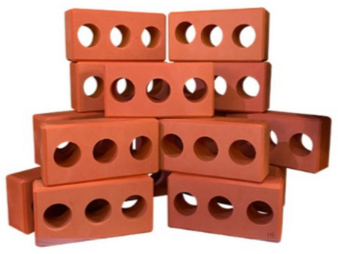 캐스비 튼튼 벽돌블럭 40p 2090, BROWN (갈색), 5개