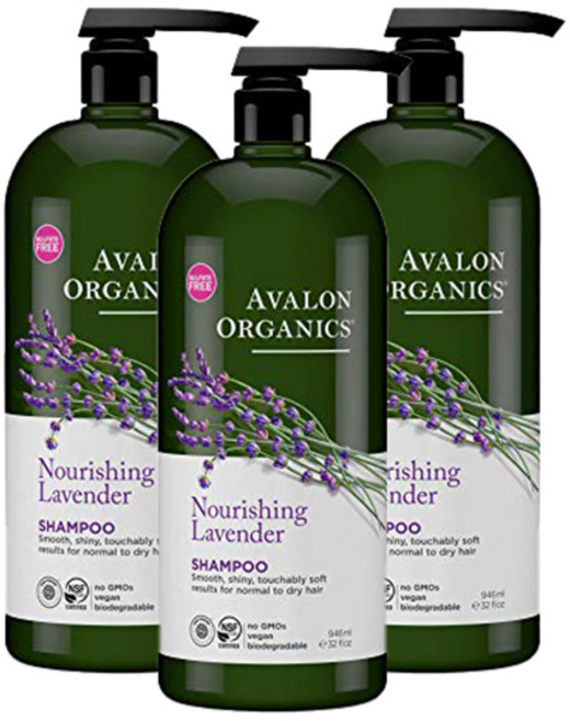 아발론오가닉스 너리싱 라벤더 샴푸, 946ml, 3개