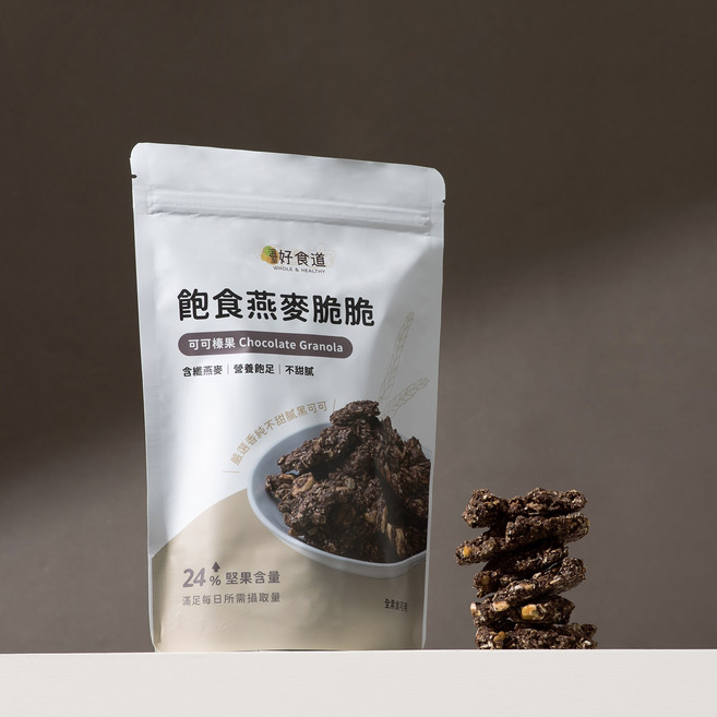 溫好食道 飽食燕麥脆脆 可可榛果, 1個, 一般包裝 175公克,數量7包以上