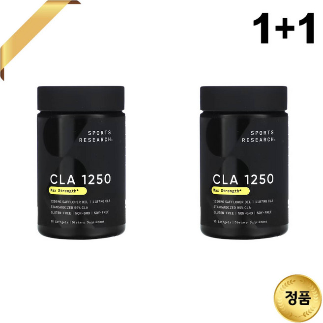 스포츠리서치 맥스 포텐시 95% CLA 1250mg 소프트젤, 90정, 2개