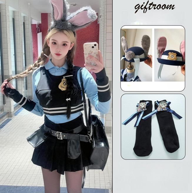 주토피아 주디 코스프레 의상 할로윈 성인 여성 코스튬 파티