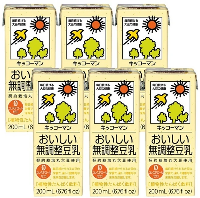 기꼬만 두유 무가당 200ml X 6개 - 쿠팡