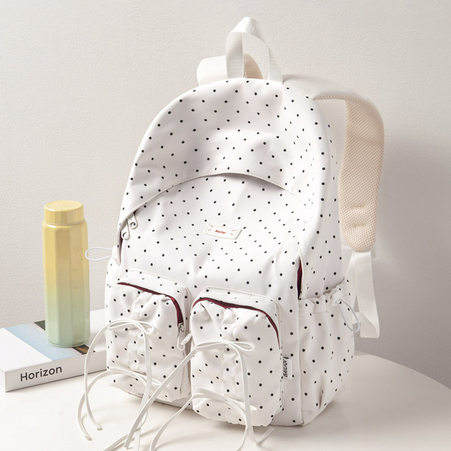 엔도르시 여성용 도트 땡땡이 리본 보부상 빅사이즈 백팩 EBA346