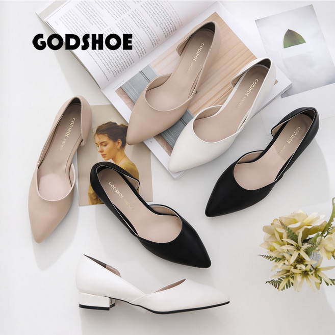 갓슈 인싸 오픈 2.5cm 플랫슈즈 여성구두 펌프스