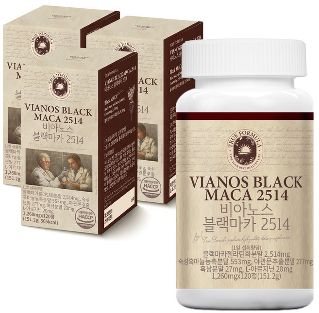 트루포뮬러 비아노스 블랙마카 2514, 3개, 120정