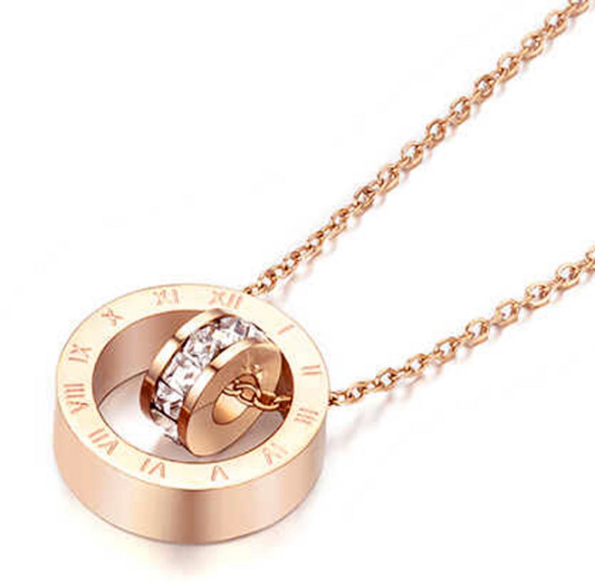 18KGP 여성용 티타늄 도금 영원한 사랑 목걸이