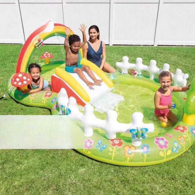 어린이 대형 에어풀장 물놀이 수영장 유아 미끄럼틀 바운스, 1개, 3. 악어 풀 201x170cm