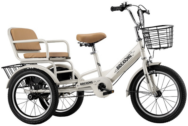 어린이 2인승 세발자전거 초등자전거 2인자전거, 사쿠라 핑크 16인치 더블, 1개