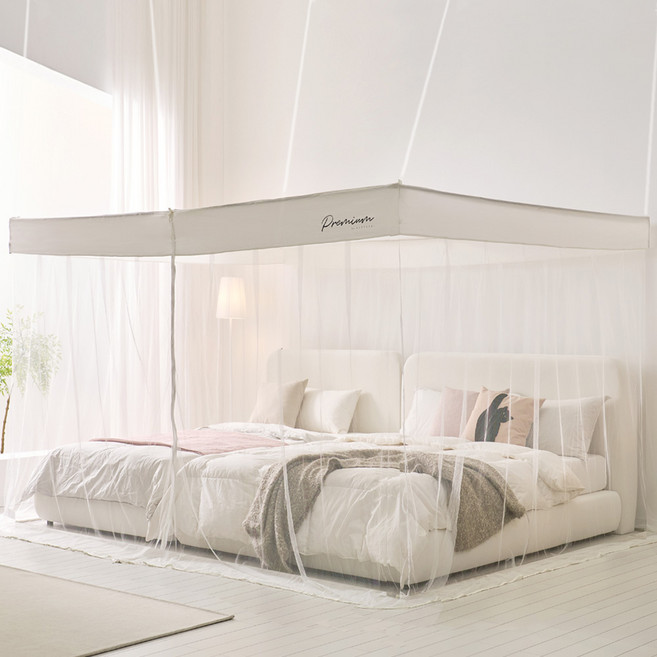 솔트 지퍼식 사각 모기장 마시멜로(스텐봉제외)