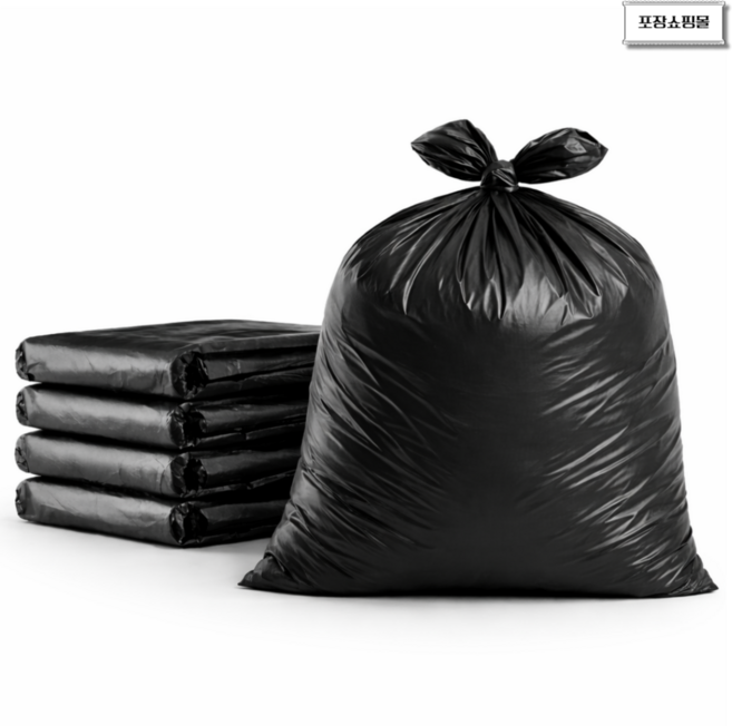 재활용 비닐봉투 검정 100L 100매 분리수거 비닐봉지 대형 쓰레기봉투 분리수거비닐 평판, 1개