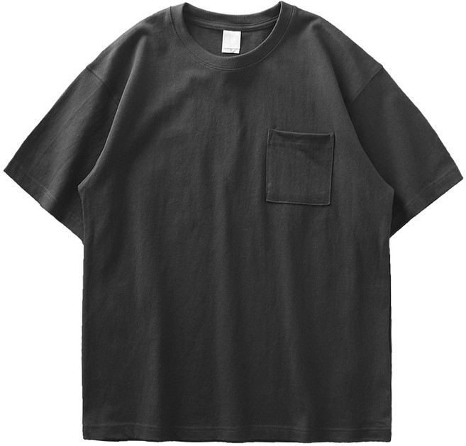 DUKEEN 320g 헤비코튼 남자 오버핏 포켓 반팔티 면100% 아메카지 캐주얼 데일리 기본티