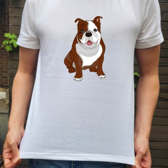 남성 빅사이즈 반팔티 불독 프린팅 면티 여름 반팔 1p