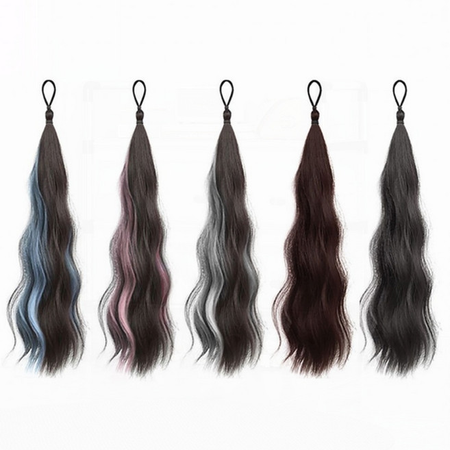 자연스러운 웨이브 포니테일 가발 꼬임형 스타일링 고정핀, 1개, 블루