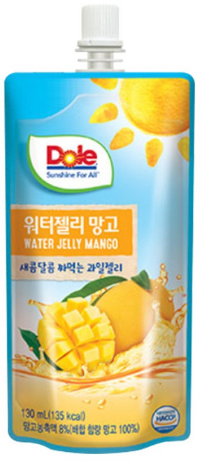 돌 워터 젤리 망고, 130ml, 10개