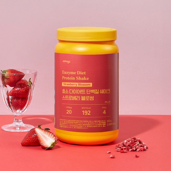 있나요 효소 다이어트 프로틴 단백질 보충 식사대용 쉐이크 스트로베리블로썸맛 630g, 1개