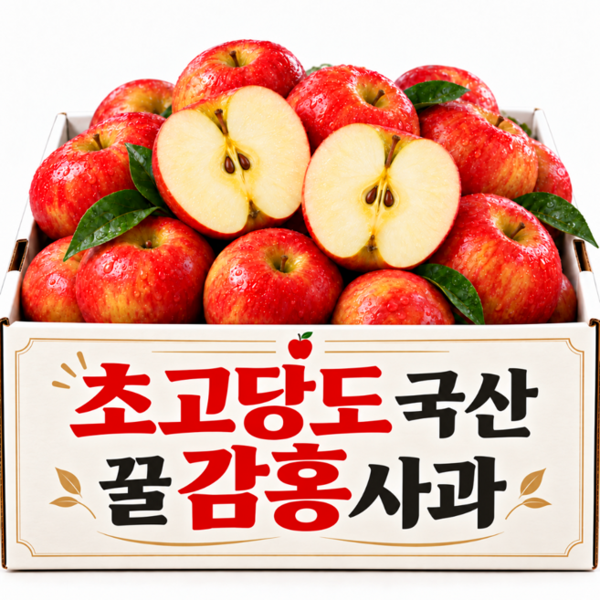 [하루특가] 최대17brix 대박난 사과농사 초고당도 A급가정용 감홍, 1박스, 2kg