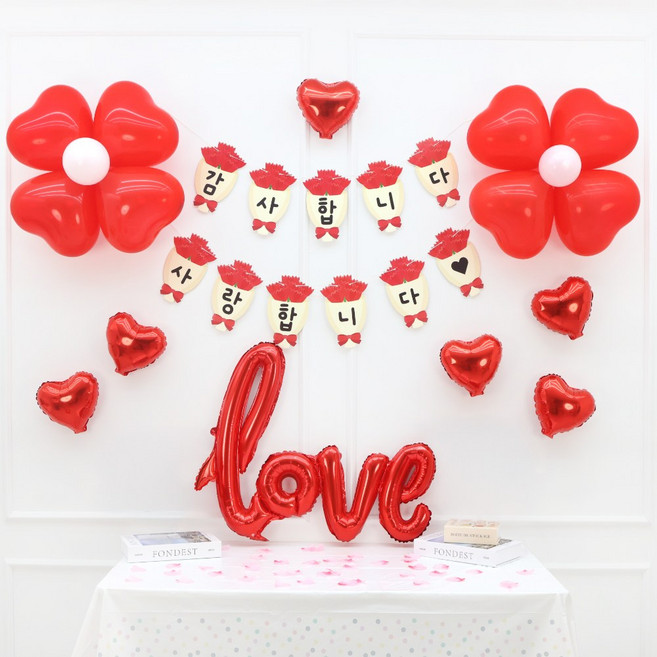 파티짱 카네이션 풍선 가랜드 세트 어버이날 스승의날, 감사합니다, 1세트