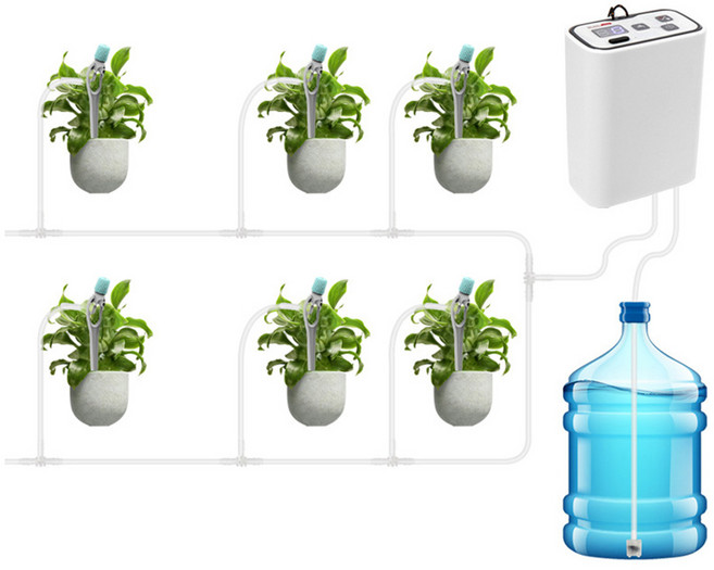 HK sell 티아 화분 물주기 반려 식물 자동 급수기, 화이트, 1개