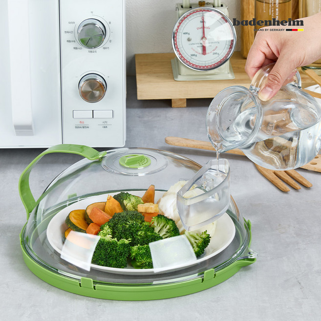 바덴하임 전자레인지용 스팀형 돔 커버 음식데우기 음식덮개 냉동식품 촉촉하게, 1개