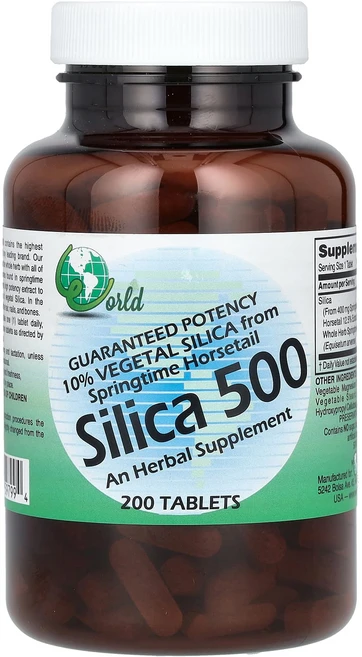 World Organic 실리카 500 200정 알약, 1개 - 쿠팡