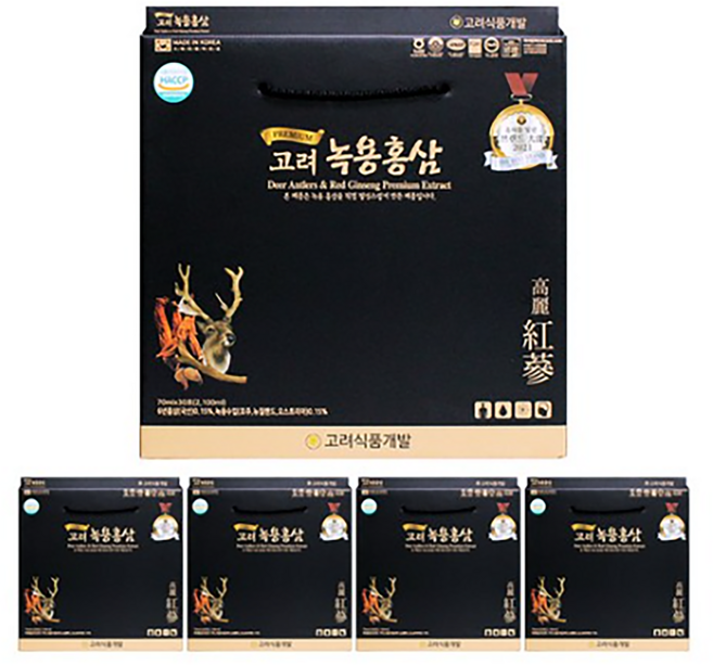 정삼원 고려 녹용홍삼 프리미엄 [ 6년근 홍삼 녹용 함유 ] 50ml X 30포 (1 500ml), 1개