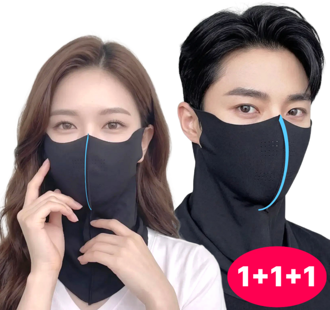 스포츠 자외선차단 숨쉬기편한 골프 등산 러닝 와이어 마스크, 딥블랙, 1개, 3개입