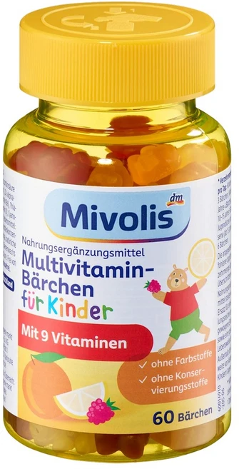 DM 미볼리스 킨더 곰젤리 멀티비타민 60정, 1개 - 쿠팡