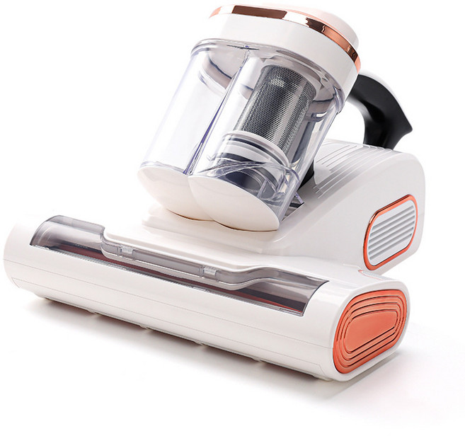 雙杯滾刷雙拍打吸除蟎紫外線殺菌機牀上吸塵除蟎儀無線便攜, 滾刷插電款, 白色