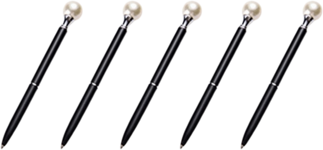 NOV- 진주 볼펜 각인 인쇄 판촉물 답례품 기념품 필기구, 5개, 블랙