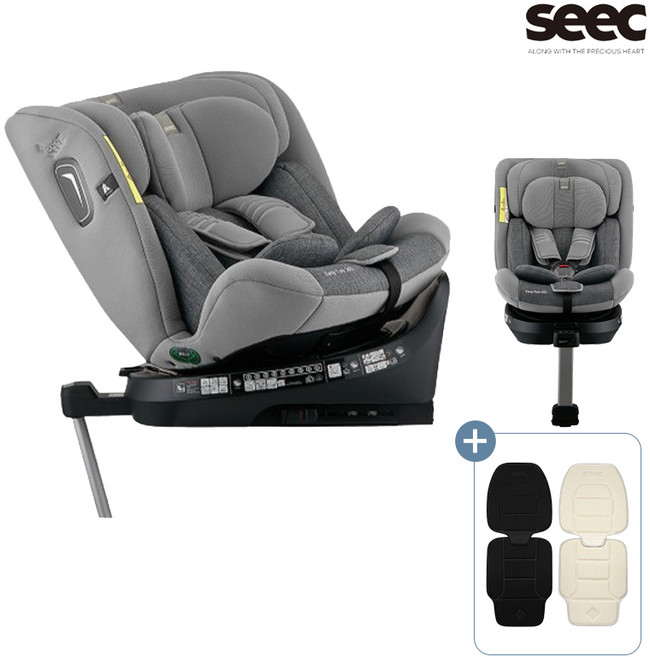 [쿠팡단독 44%특가판매] 시크 이지턴360i 신생아 유아용 카시트 (+시트보호매트선물), 시크 이지턴360i-솔리드그레이(시트보호매트)