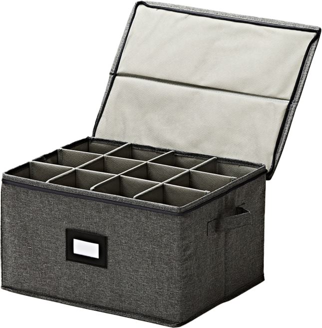 빈아미고 스토리지 박스 와인잔 머그컵 보관함, 1개, 그레이