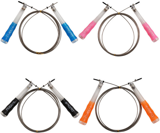 투명 손잡이 와이어 줄넘기 선수용 다이어트 복싱 크로스핏 베어링 국내생산, 오렌지