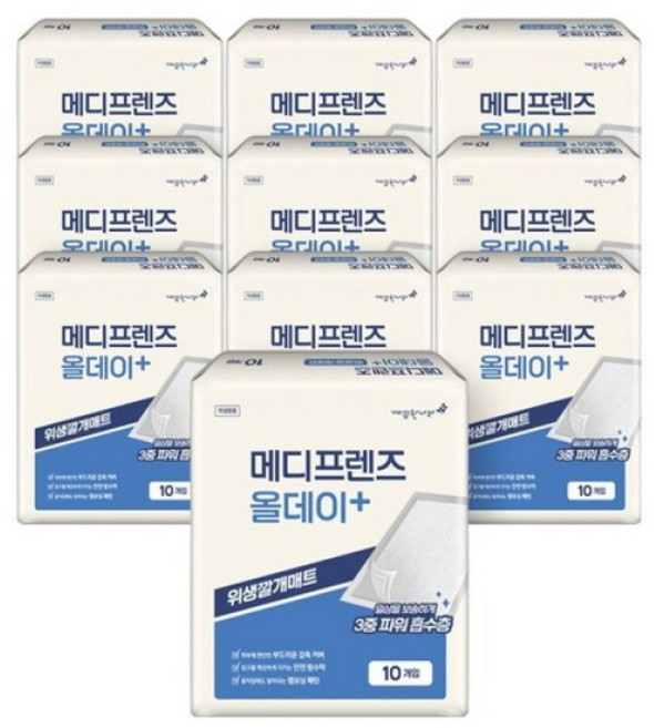 깨끗한나라 메디프렌즈 올데이 깔개매트, 10개입, 6개