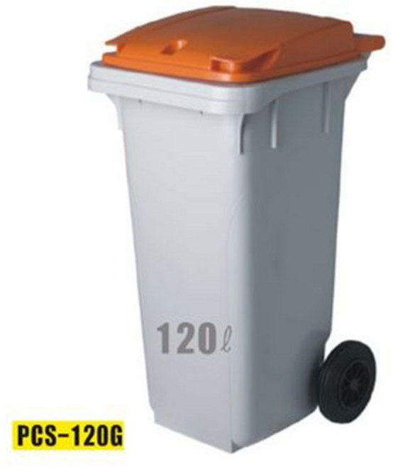 국산 음식물 쓰레기 분리수거함 120리터 [PCS-120g] 아파트 쓰레기통 빌라, 주황, 1개
