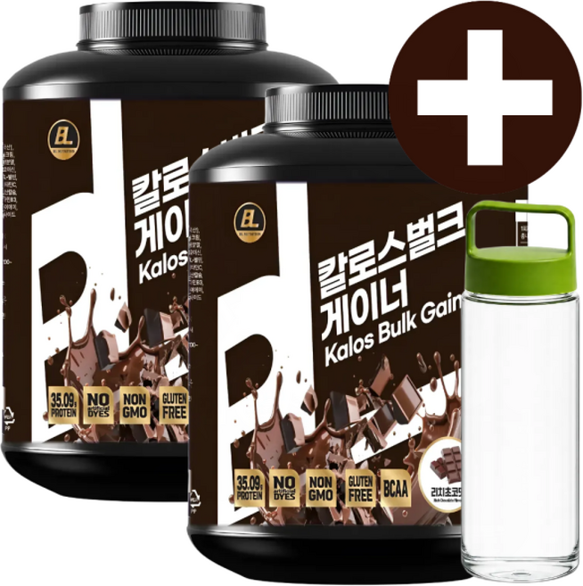 칼로스 벌크 게이너 1+1 헬스 단백질 보충제 식물성 파우더 쉐이크 리치초코맛 맛있는 단백질보충제, 2개, 3kg