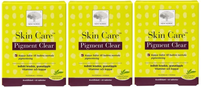 New Nordic Skin Care 피그먼트 클리어 식이보충제 60정 3개 3개월분 인도 구스베리 - 쿠팡