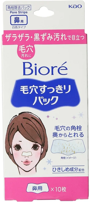 비오레 모공 깔끔 팩 코전용 화이트, 10개입, 1개 - 쿠팡