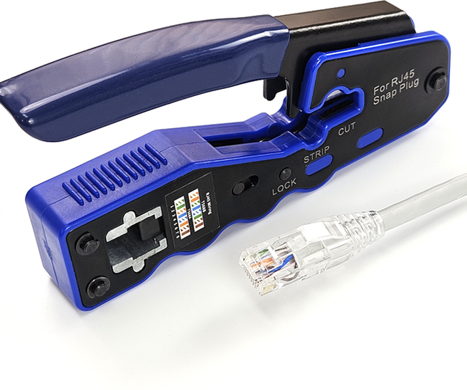 리빅스 cat6 랜툴 RJ45 세트 관통형 랜툴기 랜압착 렌툴 랜케이블 제작 랜선툴, 135mm, 1개, 블루