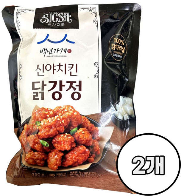 롯데 식사이론 신야치킨 닭강정 /냉동 백년가게, 2개