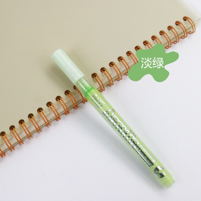 An Yi 壓克力顏料筆 莫蘭迪色繪圖油漆筆, 1個, 6.淡綠