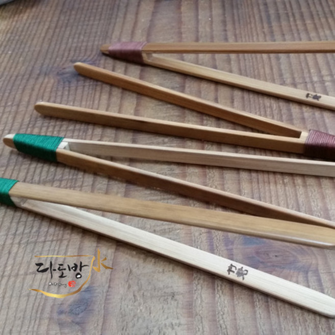 갈색끈 대만 고급 색끈 수공 대나무 찻잔 집게/보이차 잔 집게/보이차용 차도구 다구, 1개