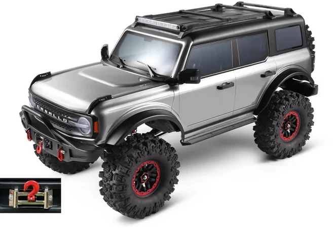 재고 있음 Wltoys 1/10 104020 RC 자동차 브론코 전동 윈치 장착 전문가용 RC 4x4 오프로드 클라이밍 차량, 03 Silver with winch